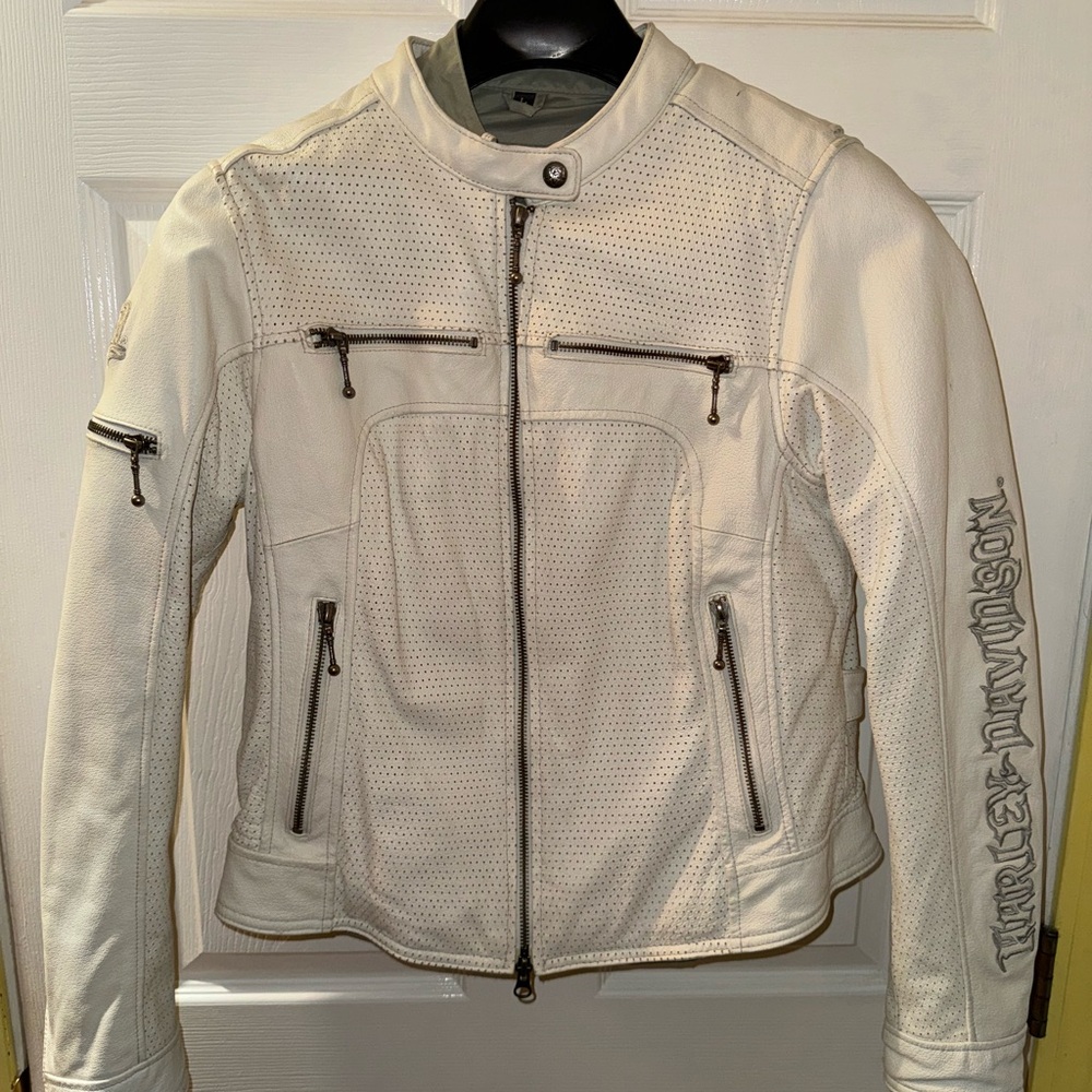 Harley-Davidson Women’s White Perforated Leather Jacket